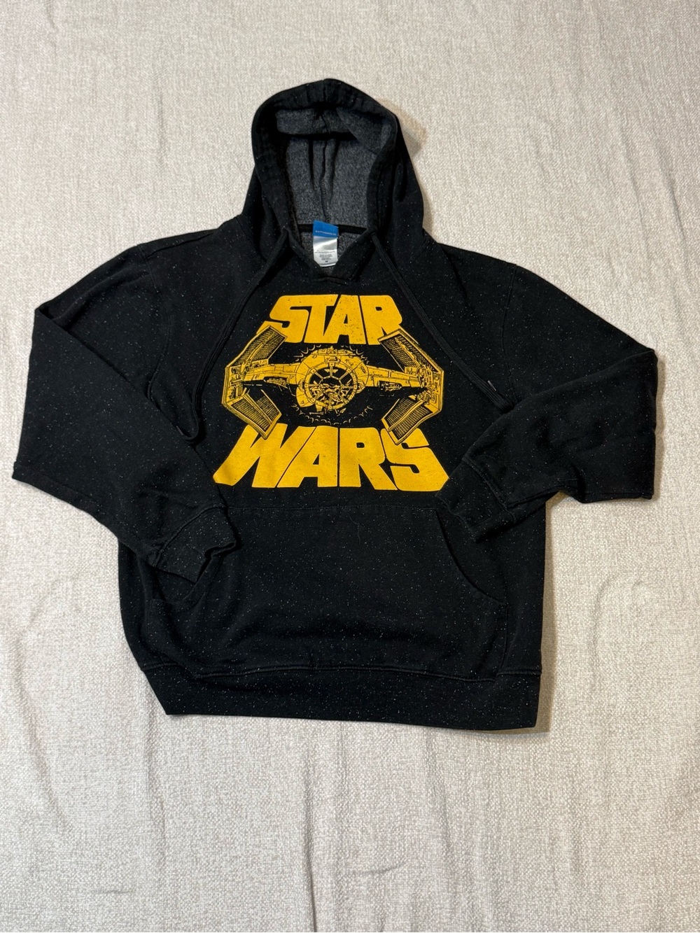Star Wars TIE Fighter Hoodie M Black Yellow Retro Y2K Graphic Streetwear
